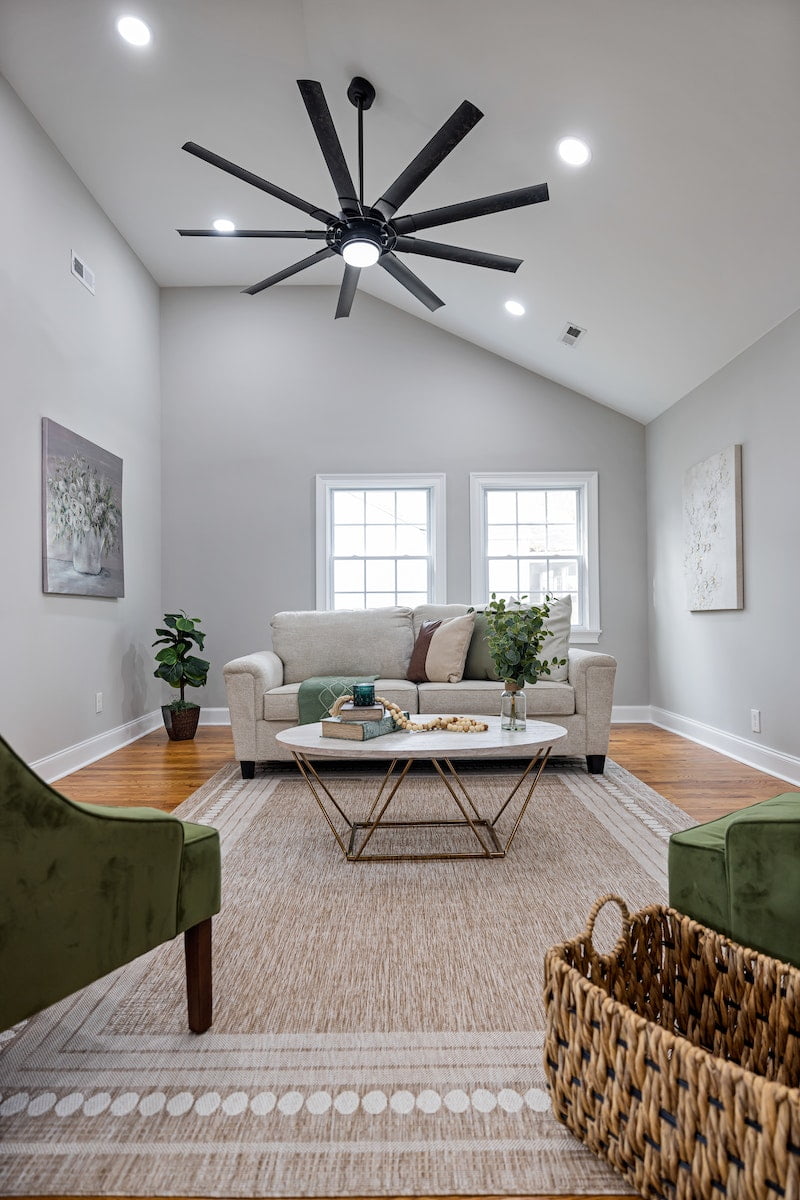 Living Room with Ceiling Fan