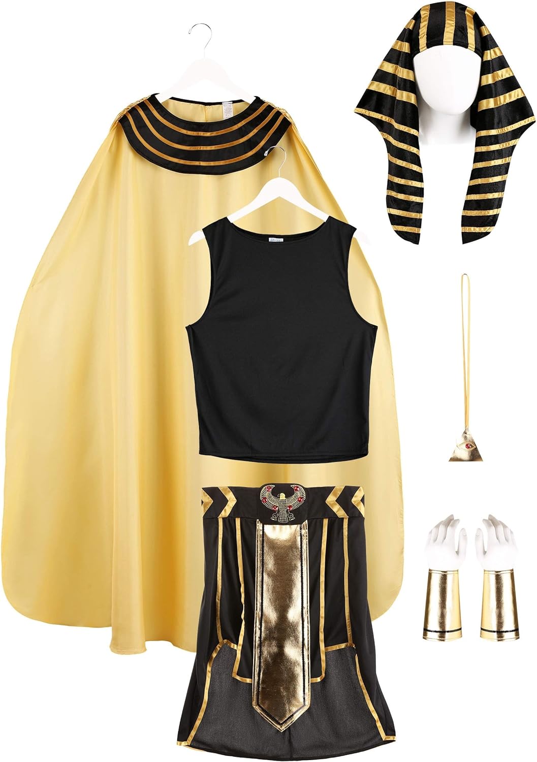 Dreamgirl Mens Adult Fashion King of Egypt King Tut Costume, Gold