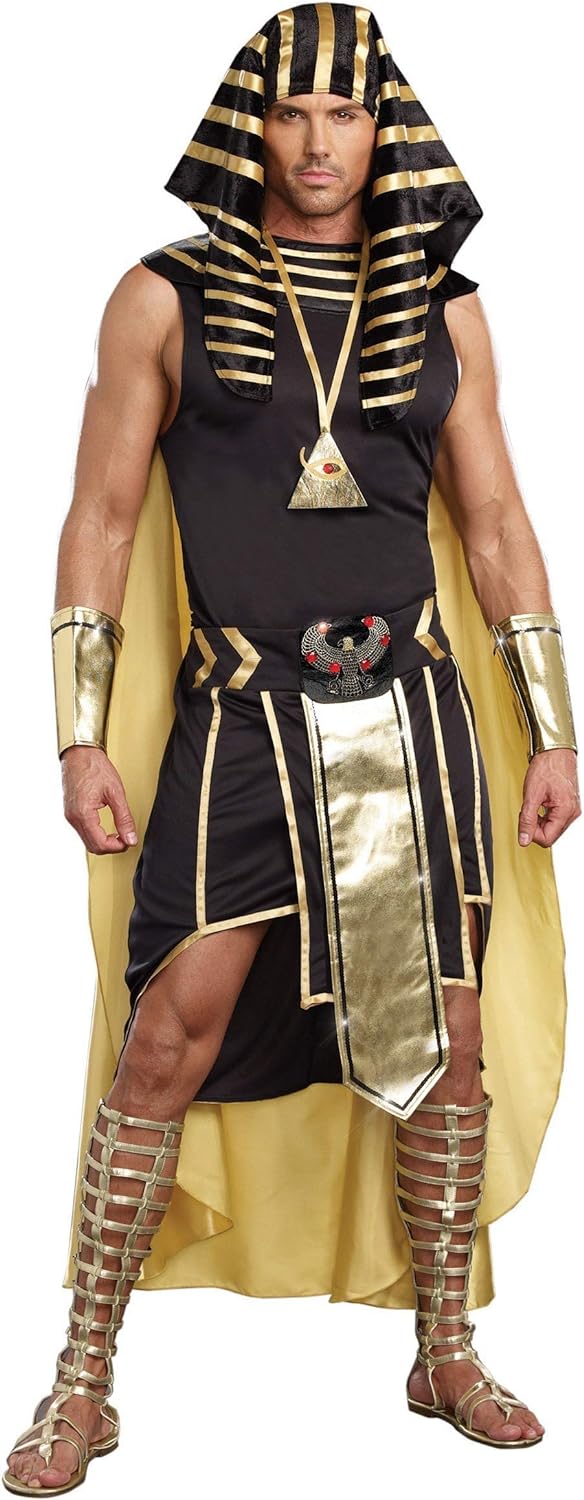 Dreamgirl Mens Adult Fashion King of Egypt King Tut Costume, Gold