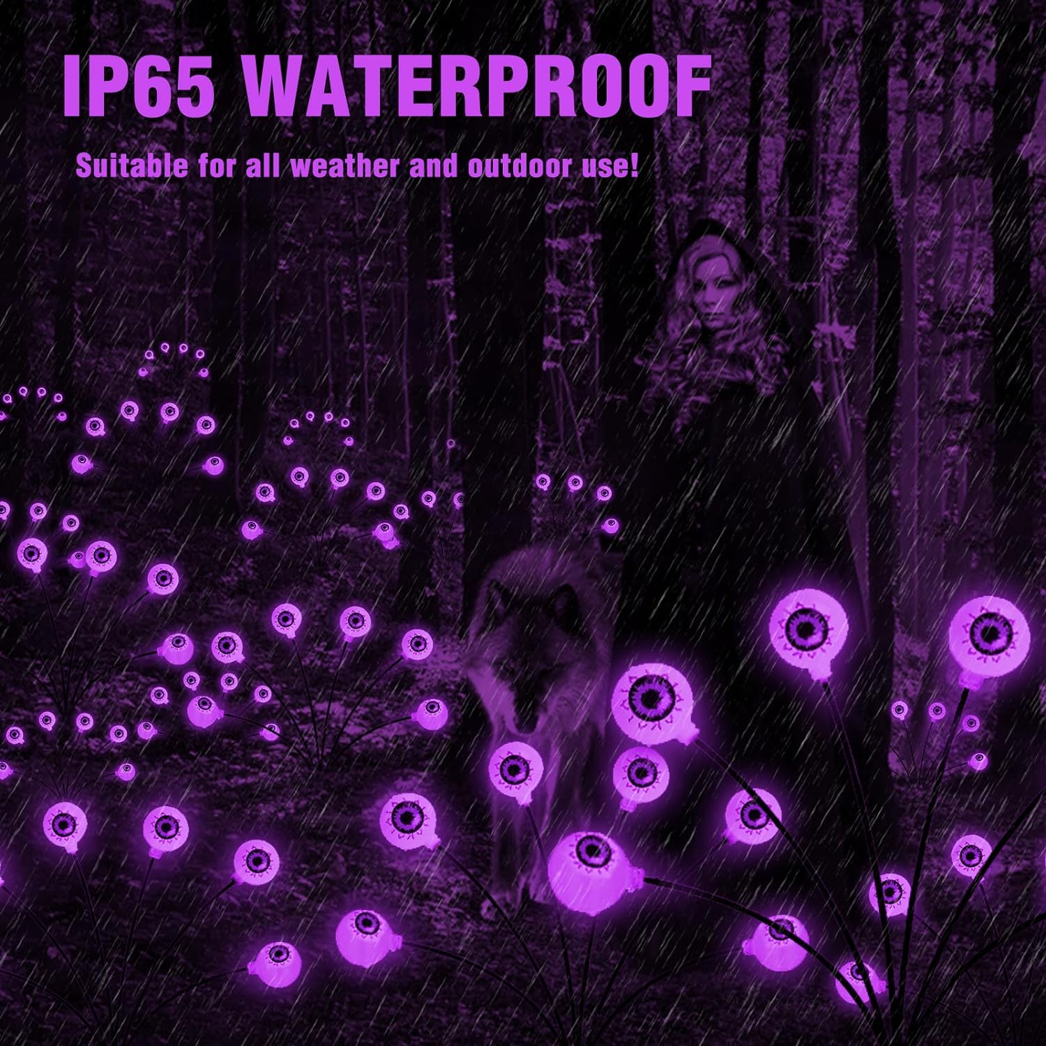 Halloween Decorations Outdoor Solar Scary Eyeball Lights,2PACKS 12LED Green Eyeball Swaying Firefly Lights,Waterproof Solar Halloween Path Lights for Yard/Garden/Lawn/Party Decor,Green