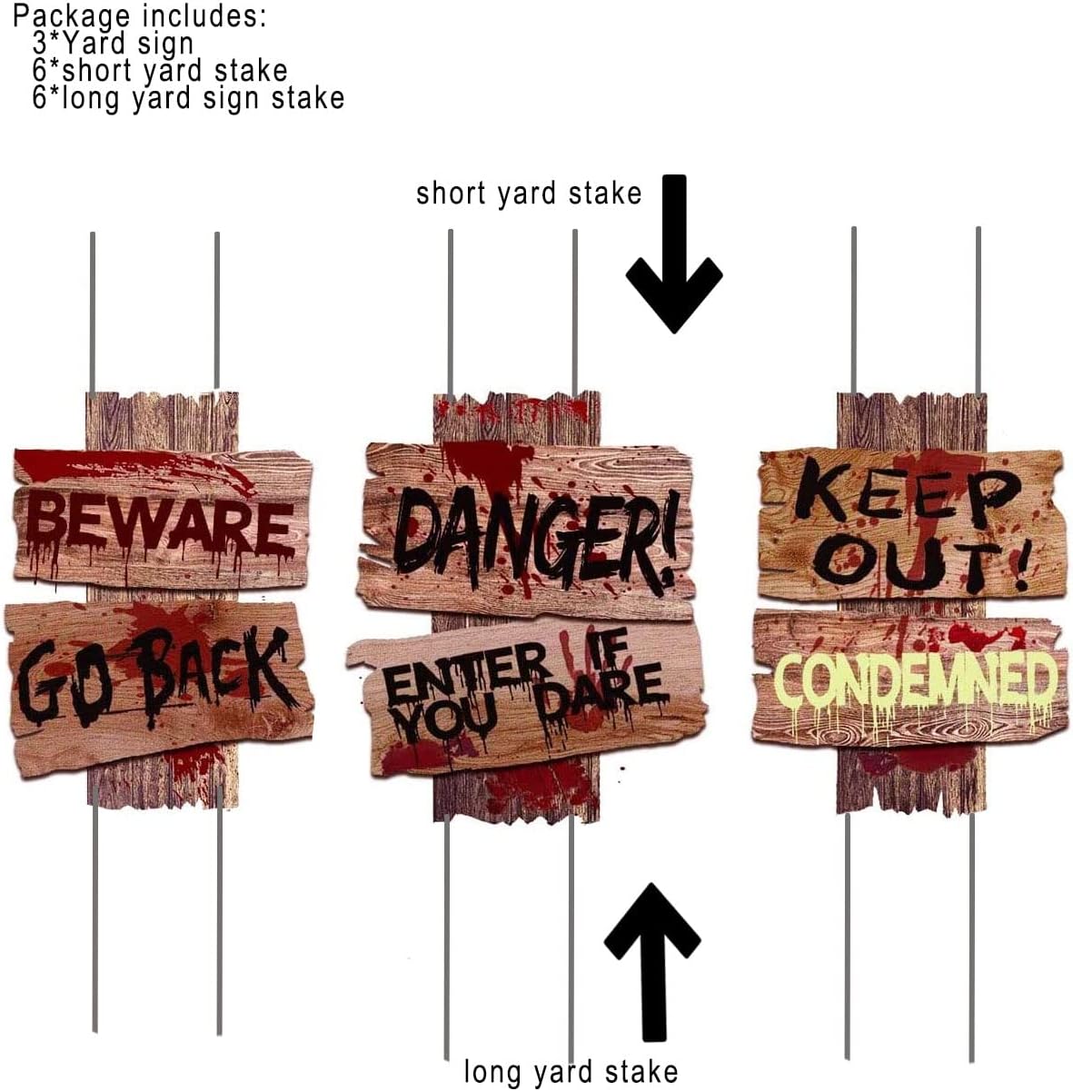 Liecho self-Designed Halloween Decorations Yard Signs Stakes Props Outdoor Decor Scary Zombie Vampire Graves Holiday Party Supplies 3 Pack(15 x 12) Liecho self-Designed Halloween Decorations Yard Signs Stakes Props Outdoor Decor Scary Zombie Vampire Graves Holiday Party Supplies 3 Pack(15 x 12)