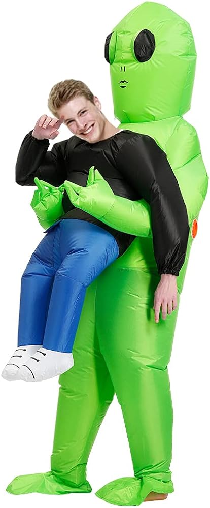 Poptrend Inflatable Alien Costume Inflatable Halloween Costumes Blow Up Alien Costume for Halloween, Easter,Christmas…