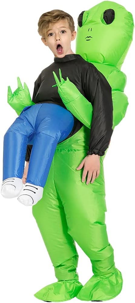 Poptrend Inflatable Alien Costume Inflatable Halloween Costumes Blow Up Alien Costume for Halloween, Easter,Christmas…