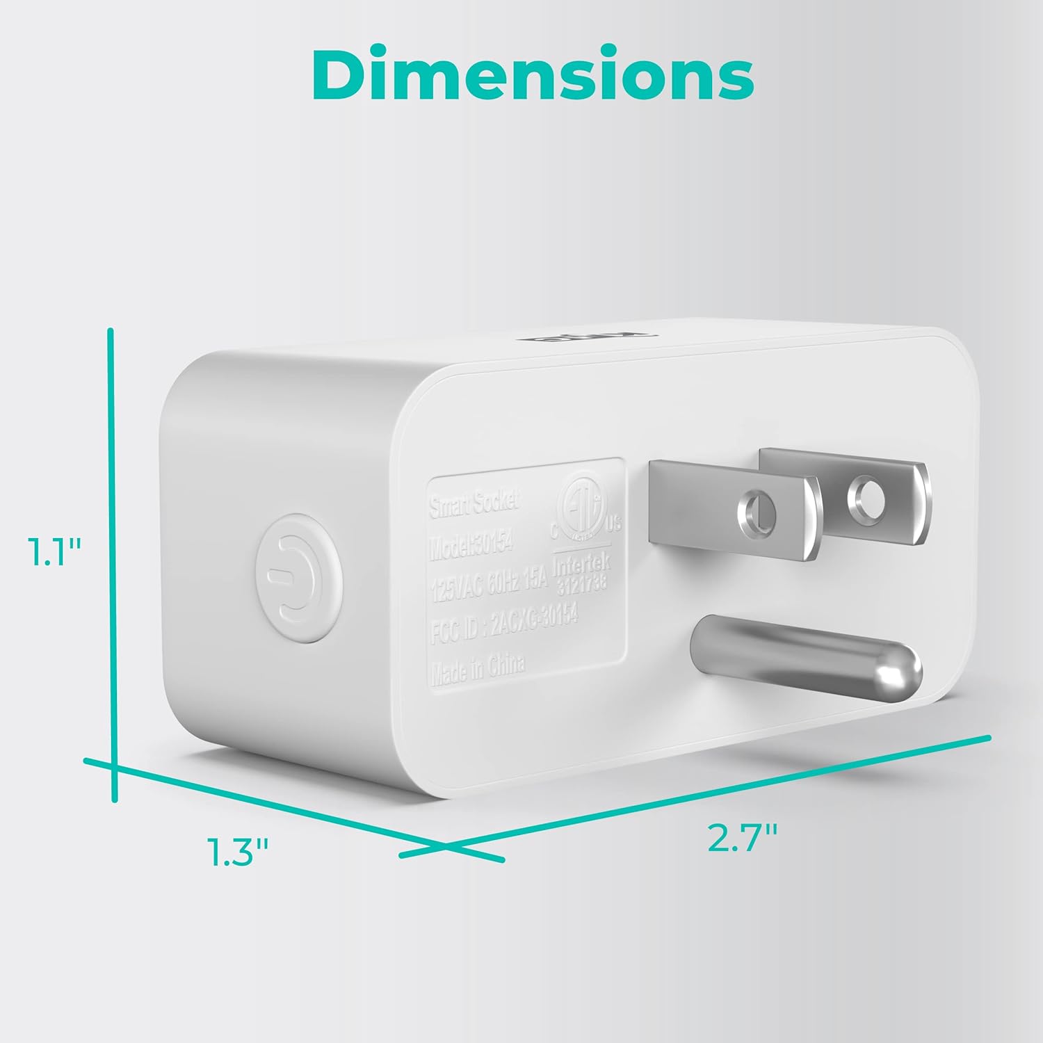 KMC Smart Plug Slim 4-Pack, Low-Profile Wi-Fi Outlet for Smart Home, Remote Control Lights and Devices from Anywhere, No Hub Required, ETL Certified, Compatible with Alexa and Google Home, White