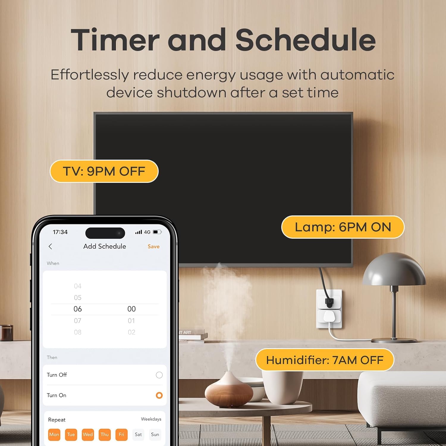 Linkind Matter Smart Plug, Work with Apple Home, Siri, Alexa, Google Home, SmartThings, Smart Outlet 15A/1800W Max, Smart Home Automation with Remote Control,TimerSchedule, 2.4G Wi-Fi Only, 2 Pack