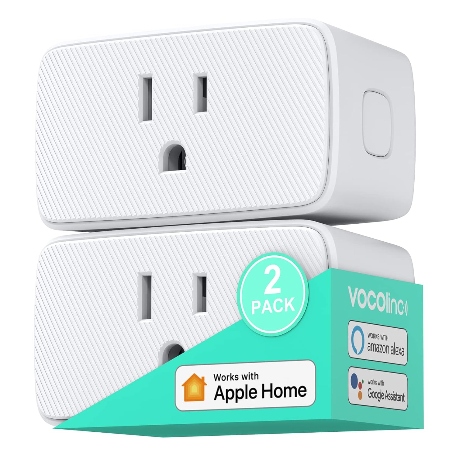 VOCOlinc Homekit Smart Plug Works with Alexa, Apple Home, Google Assistant, WiFi Smart Plug That Work with Alexa, Electrical Timer Outlet Support Siri, No Hub Required, 15A, 2.4GHz, 110～120V (4 Pack)